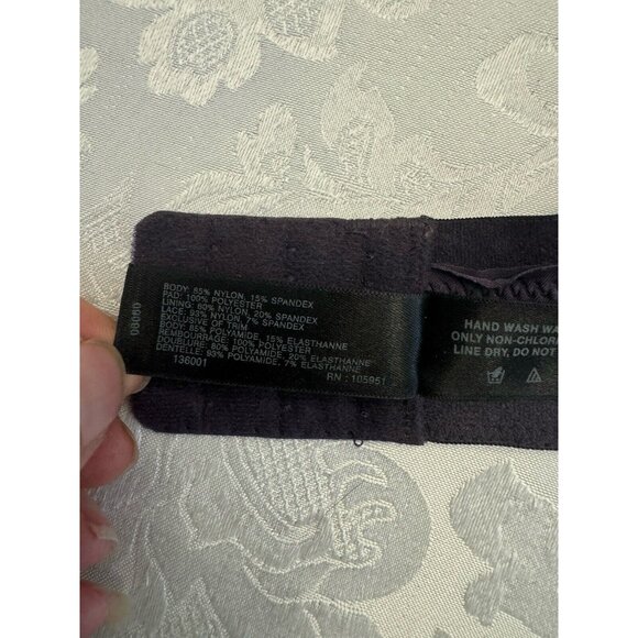 NATORI Size 38D Body Double With Lace Full Fit Bra Purple Underwire Cups 136001 - Picture 6 of 10